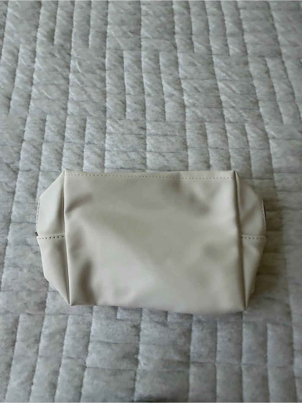 OSEA Cream Vegan Leather Cosmetic Pouch